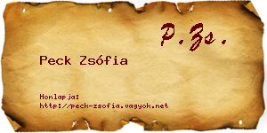 Peck Zsófia névjegykártya